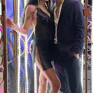 Black Boohoo Chain Mail Dress